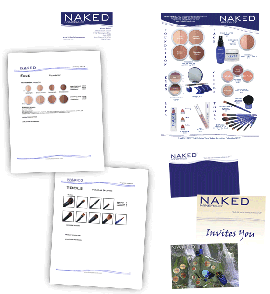 Naked Minerals graphic design materials